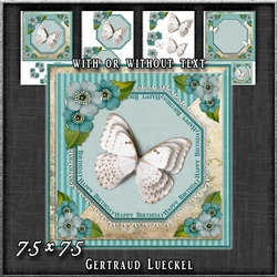 Vintage Lace Flowers Butterfly Birthday Card Kit 1251