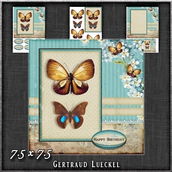 Vintage Flowers Butterflies and Lace 1252