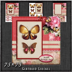 Vintage Flowers Butterflies and Lace 1254