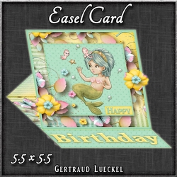 Under the Sea Easel Card Mermaid 1259