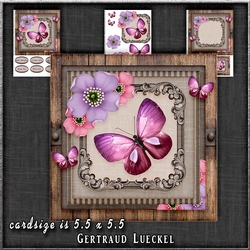 Vintage Wood Butterflies and Flowers 1264