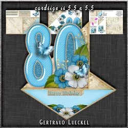 Vintage Easel 80th Birthday Card Kit 1180
