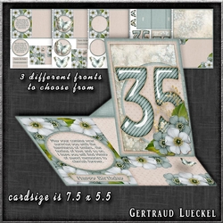 Vintage Side Easel Card 70th With Three Different Fronts 1265
