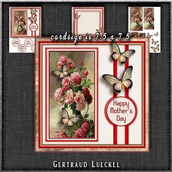 Vintage Card Topper Red Fantasy 1270
