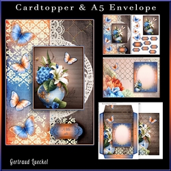 Cardtopper with Matching Envelope Blue Orange 896