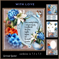 Card Topper With Beautiful Flower and Sentiment 894