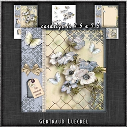 Vintage Flowers Blue Creme Dream 1272