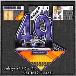 Vintage Easel 49th formula one Birthday Card Kit 1179