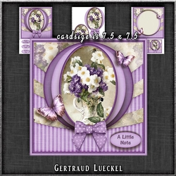 Vintage Flowers With A Bow Purple 1286