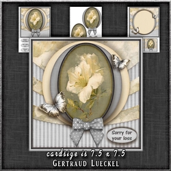 Vintage Flowers With A Bow Grey 1288