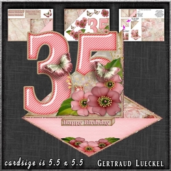 Vintage Easel 35th Birthday Card Kit 1178