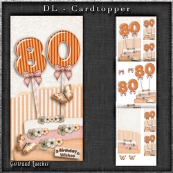 Vintage DL 80th Birthday Topper Cardkit 1294