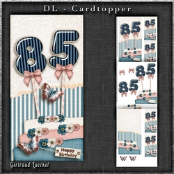 Vintage DL 85th deep blue Birthday Topper Cardkit 1294
