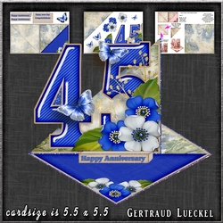 Vintage Easel 45th Birthday Anniversary Card Kit Sapphire 1178