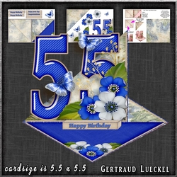 Vintage Easel 55th Birthday Card Kit Sapphire 1178