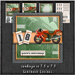 Motorbike Fan Card Topper Card Kit 1297