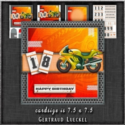 Motorbike Fan Card Topper Card Kit 1297 red