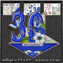 Vintage Easel 30th Anniversary Feliz Cumpleaños Birthday Card Kit 1178