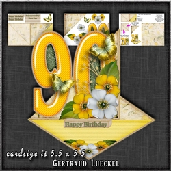 Vintage Easel 90th Birthday Card Kit 1181