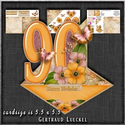 Vintage Easel 90th Birthday Card Kit 1184