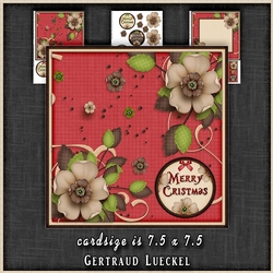 Vintage Merry Christmas Card Topper with Insert 1311