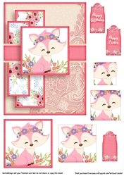 Cardtopper Pyramids 1386 little pink fox