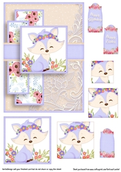Cardtopper Pyramids 1387 little purple fox