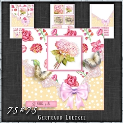 Vintage Watercolour Soft Yellow Pink Card Topper Kit 1375