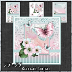 Vintage Pastel Shabby Butterfly Flower 1407