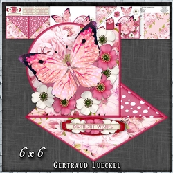 Beautiful Pink Butterfly and flower Easel with a Twist 1428