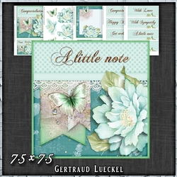 Teal Butterfly Flower Polkadots Card Topper Kit 1427