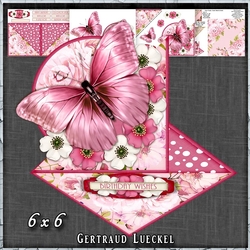 Beautiful Pink Butterfly and flower Easel with a Twist 1428a pink