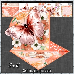 Beautiful Orange Butterfly and Flower Easel with a Twist 1430