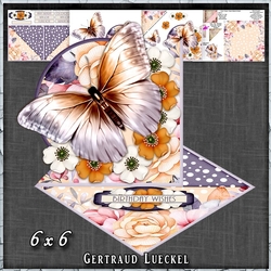Beautiful Orange Purple Butterfly and Flower Easel with a Twist 1431