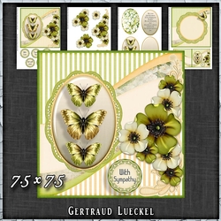 Vintage Shabby Flower Card Kit Green 1444