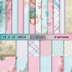 Vintage Shabby Grunge Flower Pink 159