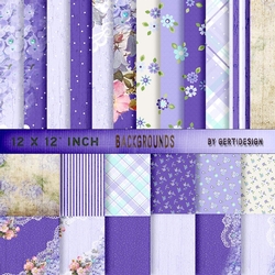 Vintage Shabby Grunge Flower Purple 161