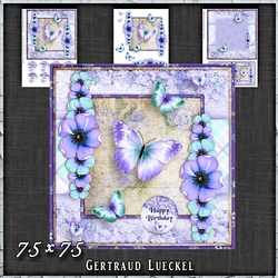 Vintage Shabby Grunge Flower purple 1458