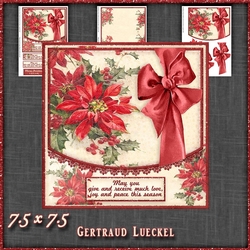 Vintage Christmas Poinsettia Card Kit 1510