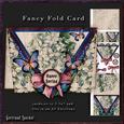 White and Blue Flowers Triangle Fancy Fold Card 203