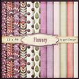 12 x A4 Backgroundpaper Flowery 123