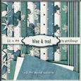 15 x A4 Backgroundpaper Blue & Teal 131
