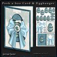 Peek a Boo Card with Egghanger Blue Flower 227