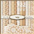 15 x A4 Backgroundpaper White Flower 134 Beige
