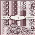 15 x A4 Backgroundpaper White Flower 134 Red