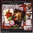 Cardtopper 7x7 with Inlet Red Flower 241
