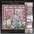 Cardtopper with Inlet Blue Pink Blooming 244