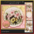 Cardtopper with Inlet All About Flowers Pink 267