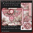 Big Pinchbox (bag) Red White Flowers 106