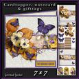 Cardtopper Vintage Flower Purple Yellow 341